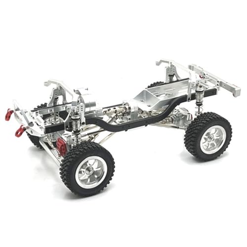 ZIBOXI RC Auto Chassis Rahmen Set mit Achse Stoßdämpfer Antriebswelle for MN MN128 MN86 G500 1/12 RC Auto Teile(Silver) von ZIBOXI