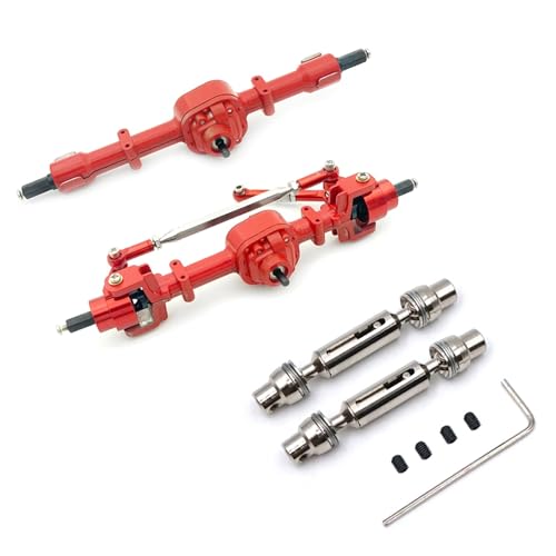 ZIBOXI RC Auto Getriebe Vorne Hinten Brücke Achse Set Mit Antriebswelle for MN D90 D91 D96 99S FJ45 1/12 RC Auto Upgrade Teile Zubehör(Red) von ZIBOXI