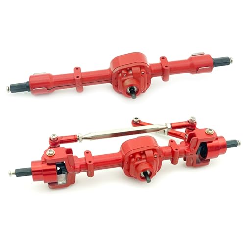 ZIBOXI RC Auto Getriebe Vorne und Hinten Brücke Achse Set for MN D90 D91 D96 99S FJ45 1/12 RC Auto Upgrade Teile Zubehör(Red) von ZIBOXI