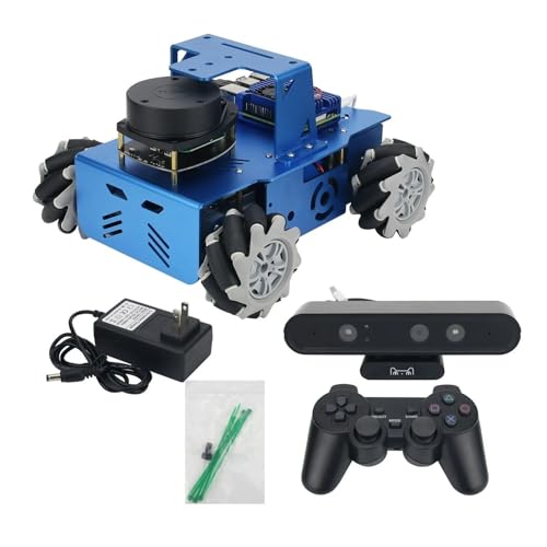 ZIBOXI ROS Roboter Mecanum Auto Slamtec A1 Standardversion + Tiefenkamera + Raspberry Pi 4B 2 GB 4 GB(Size:with Pi 4B 4GB) von ZIBOXI