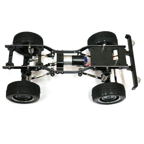 ZIBOXI Rahmen Chassis mit Achse Getriebe Stoßdämpfer Antriebswelle Zugstange for MN D90 D99S WPL C14 C24 Radstand montieren(Black) von ZIBOXI