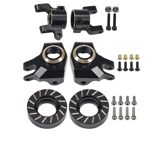 ZIBOXI Schwarze Gewichte AR44 Achsen-Diff-Abdeckung, Achsschenkel, C-Naben, Verbindungshalterungen, Batteriefach for Axial SCX10 II 90046 90047 Chassis(3 Front Axle Weights) von ZIBOXI