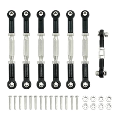 ZIBOXI Spannschlösser Camber Link Rod Linkage Set Fit for Traxxas Slash 4X4 VXL 2WD Rustler Stampede Hoss 1/10 RC Auto Upgrades Teile(Black) von ZIBOXI