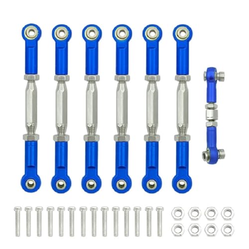 ZIBOXI Spannschlösser Camber Link Rod Linkage Set Fit for Traxxas Slash 4X4 VXL 2WD Rustler Stampede Hoss 1/10 RC Auto Upgrades Teile(Dark Blue) von ZIBOXI