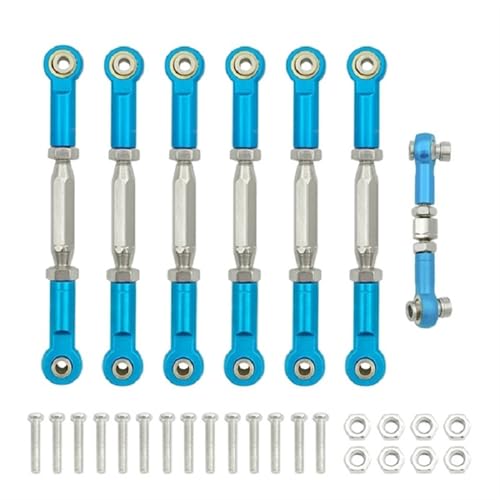 ZIBOXI Spannschlösser Camber Link Rod Linkage Set Fit for Traxxas Slash 4X4 VXL 2WD Rustler Stampede Hoss 1/10 RC Auto Upgrades Teile(Light Blue) von ZIBOXI