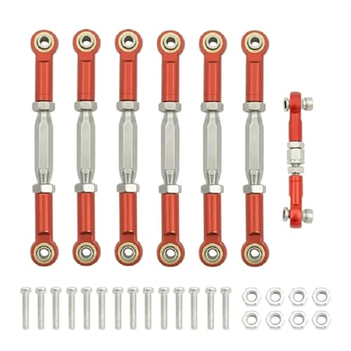 ZIBOXI Spannschlösser Camber Link Rod Linkage Set Fit for Traxxas Slash 4X4 VXL 2WD Rustler Stampede Hoss 1/10 RC Auto Upgrades Teile(Red) von ZIBOXI