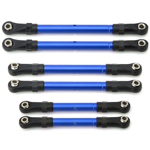 ZIBOXI Spannschlösser Zugstange Verbindungsstange Lenkstange Set Passend for Traxxas Slash Hoss Rustler Stampede 4x4 1/10 RC Auto Upgrade Teile(Blue) von ZIBOXI