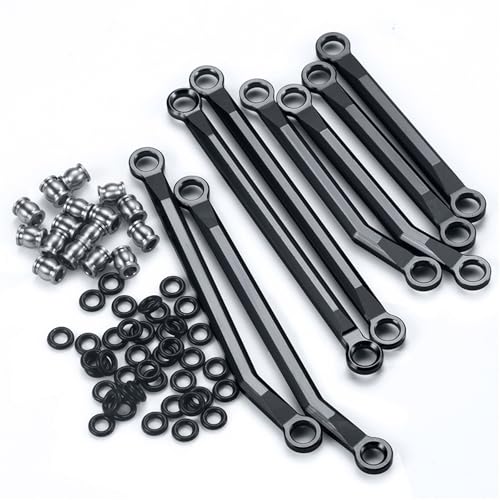 ZIBOXI TRX4M High Clearance Chassis Linkage Link Stangen Set TRX-4M Fit for Bronco for Defender 1/18 RC Auto Upgrade Teile(Black 8Pcs) von ZIBOXI