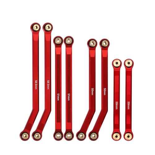 ZIBOXI Upgrade-Set mit 4 Gliedern mit hoher Bodenfreiheit, 1/24 RC Crawler, Axial SCX24 AXI00001 C10 AXI00002, passend for Jeep JLU, for Ford Bronco AXI00006(Red) von ZIBOXI