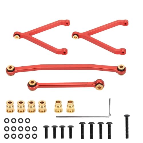 ZIBOXI Volle Servoverbindung, Lenkverbindung, Spurstange + Y-Verbindung, passend for FMS Eazyrc Roc Hobby FCX24 1/24 Crawler, Upgrade-Teile(Red) von ZIBOXI