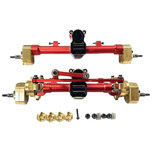 ZIBOXI Vorder- und Hinterachse for 1/24 RC Track Axial SCX24 Gladiator Jlu Mustang C10 Bolt Auto-Upgrade-Teile(Red) von ZIBOXI