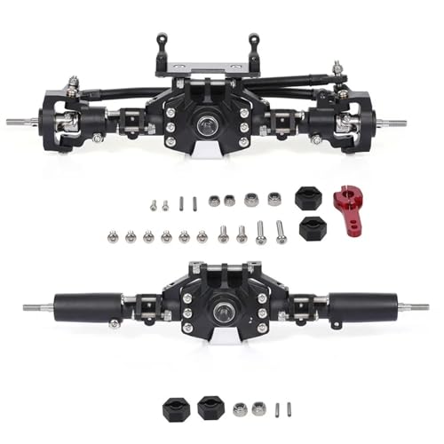 ZIBOXI Vordere Hinterachse RC Brückenachse RC Ersatzteile for Axial SCX10 II 90046 90047 RC Crawler Truck(Black) von ZIBOXI