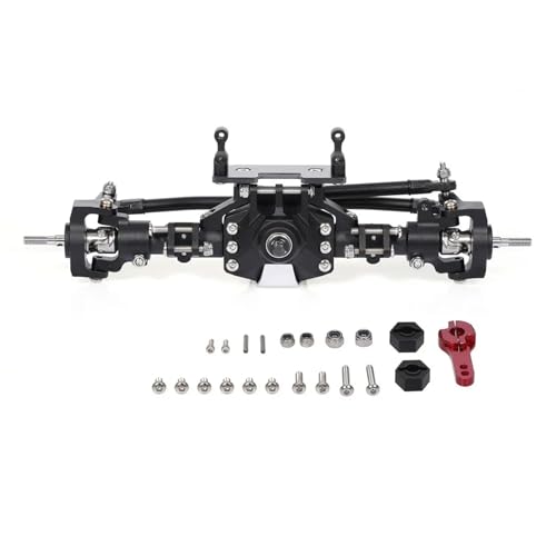 ZIBOXI Vordere Hinterachse RC Brückenachse RC Ersatzteile for Axial SCX10 II 90046 90047 RC Crawler Truck(Black Front Axle) von ZIBOXI