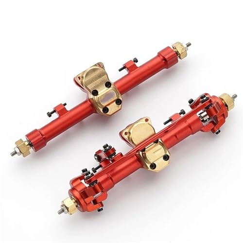 ZIBOXI Vordere und hintere Portalachse for Axial 1/24 SCX24 90081 C10 1/24 RC Auto, verbesserte Teile(Red) von ZIBOXI