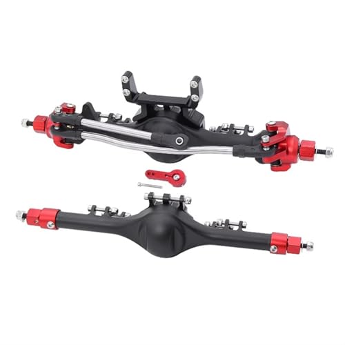 ZIBOXI Vorne Hinten Gerade Komplette Achsen for 1/10 Axial SCX10 II 90046 90047 RC Crawler Auto Upgrade Teile(BlackRed) von ZIBOXI