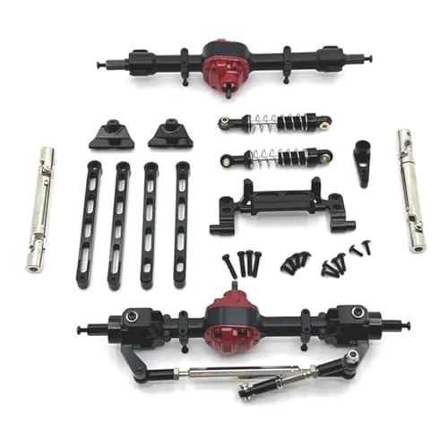 ZIBOXI Vorne Hinterachse Stoßdämpfer Lenkung Link Stange DIY Kit 1/12 for MN MN82 LC79 MN78 Crawler RC Auto Upgrade Teile(Black) von ZIBOXI