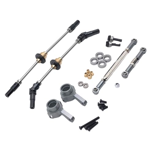 ZIBOXI for MN D90 MN99S Vor Mitte Hinterachse Stahl Getriebe Antriebswelle Lenkung Link Stange Lenkung Tasse Set RC Auto Upgrade Teile(Gray) von ZIBOXI