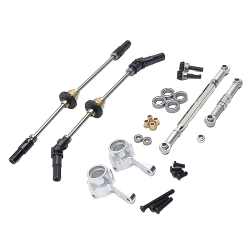 ZIBOXI for MN D90 MN99S Vor Mitte Hinterachse Stahl Getriebe Antriebswelle Lenkung Link Stange Lenkung Tasse Set RC Auto Upgrade Teile(Silver) von ZIBOXI