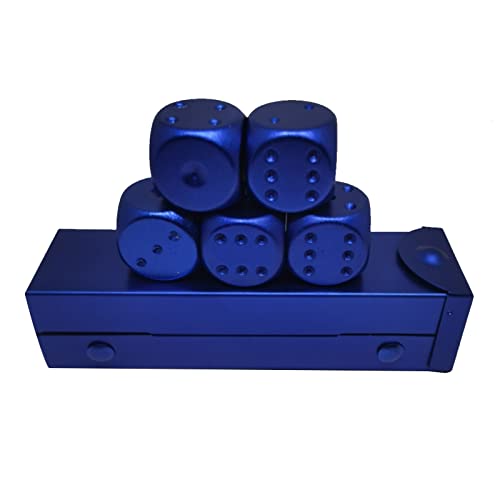5-teiliges Tragbares 6-seitiges Würfelset Mehrfarbige Würfel Mit Aufbewahrungsbox Für Brettspiele Silber Grün Blau Spielwürfel Set von ZICHENXR
