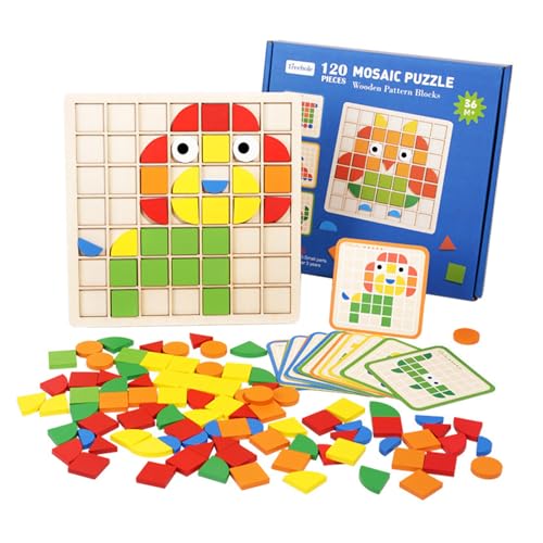 Holz Mosaik Stil Puzzle Spielzeug Bausteine ​​Spielzeug Für Kinder Pädagogisches Feinmotorik Spielzeug Kind Weihnachten Geschenk von ZICHENXR