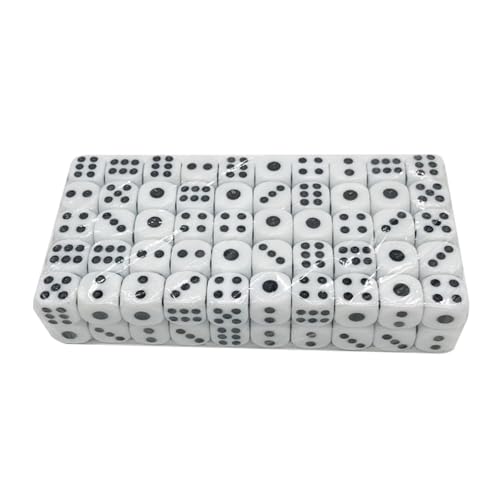 ZIDDAR 100pcs Einzigartige Acryl Mehrseitige Spiel Dices Round Corner Rollenspiel Dices 6 Seitig Tischspiel Dices Glatte Oberflächen von ZIDDAR