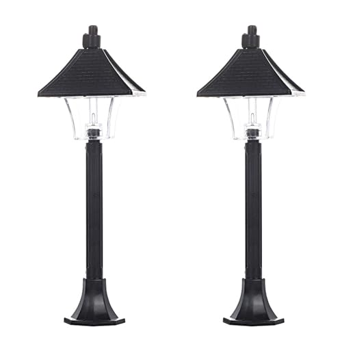 ZIDDAR 2PCS Miniatur Black Street Light Model Für Dollhouses Dekoration Und Landschaftsentwurf Straßenlampe Für Gartenszene von ZIDDAR