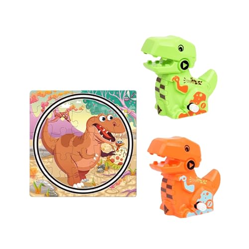 ZIDDAR Kinder Dinosaurier Thema Puzzle Track Set Mit Aufziehbarem Auto Kreatives Spielen Für Kinder Spielset Pädagogisches Puzzle Spielzeug von ZIDDAR