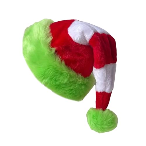 ZIDDAR Klassische Weihnachts Weihnachtsmann Kappen Für Festival Family Gathering Striped Plush Santa Hats Holiday Requisiten Party Home Dekore von ZIDDAR