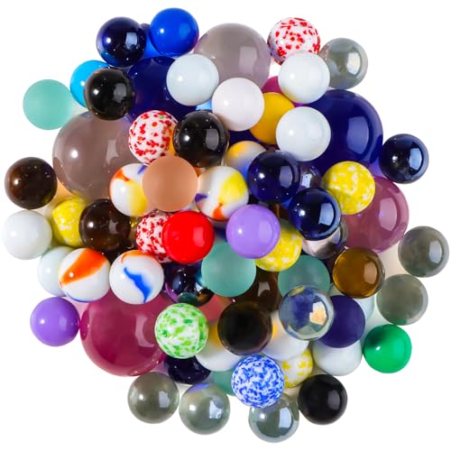 ZIGefofo 86 Stück Glas Murmeln Bunt Glasmurmeln Verschiedene Größen Murmel Spiele Kinder Marbles Deko Murmeln Bunte für Pflanzendekoration Murmelspiele Deko Spielzeug 16 mm 25 mm 30 mm von ZIGefofo