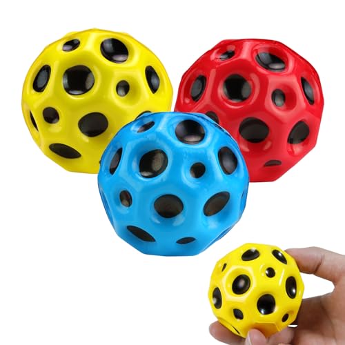 ZIJANG Springball für Kinder, 3-Teiliger Sprungball Original, Rebound-Springball, Lavaball Leicht zu Halten und zu Halten, Perfekt für das Tägliche Spielen und Training (Gelb, Blau, Rot) von ZIJANG