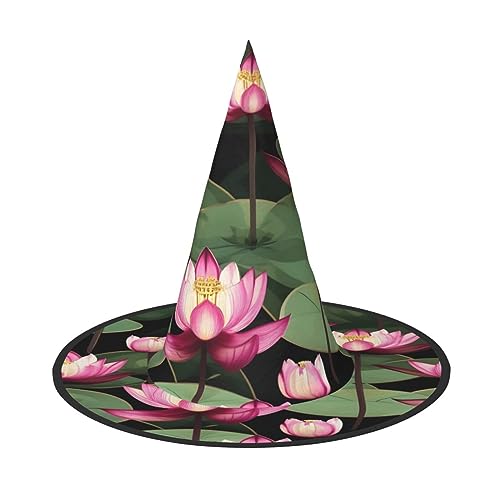 ZISHAK Asiatischer Lotus Blume, trendiger Halloween-Hexenhut für Frauen – ultimativer Partyhut für das beste Halloween-Kostüm-Ensemble von ZISHAK
