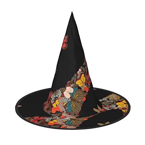 ZISHAK Butterfly High Heel Trendy Halloween Hexenhut für Frauen – Ultimativer Partyhut für das beste Halloween-Kostüm-Ensemble von ZISHAK