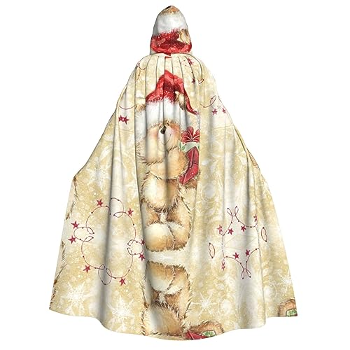 ZISHAK Nikolausmütze, Geschenk und Frohe Weihnachten, Cosplay-Kostüm, Umhang, Unisex, Umhang für Halloween-Enthusiasten, 85 % Polyester und 15 % Elastan von ZISHAK