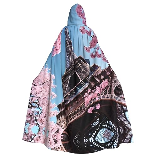 ZISHAK Ölgemälde Paris Eiffelturm, wunderbare Party-Dekoration, Umhang mit Kapuze, perfekt für Rollenspiele und Festtage von ZISHAK