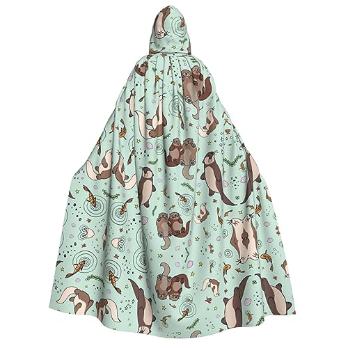 ZISHAK Otters Cosplay-Kostüm-Umhang, Unisex, Umhang für Halloween-Enthusiasten, 85 % Polyester und 15 % Elastan von ZISHAK