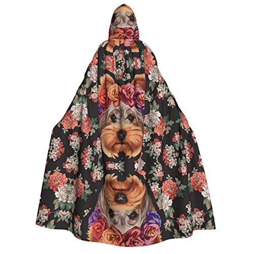 ZISHAK Yorkie-Hunde-Cosplay-Kostüm, Umhang, Unisex, Umhang für Halloween-Enthusiasten, 85 % Polyester und 15 % Elastan von ZISHAK