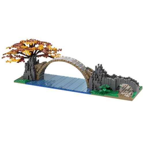 ZITIANYOUBUILD Brücke Architektur Modell mit Baum Bauspielzeug 1012 Teile MOC Bauen ab 18 Jahren von ZITIANYOUBUILD