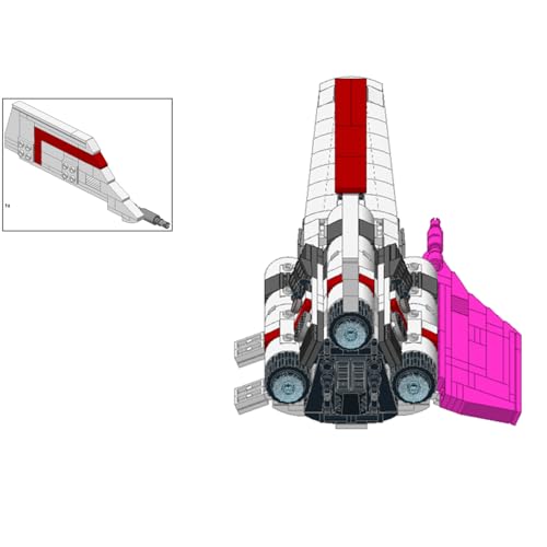 ZITIANYOUBUILD Colonial Viper MK1 Modell 576 Teile Weiß-Rot Version aus TV Show MOC Build for Age 18+ von ZITIANYOUBUILD