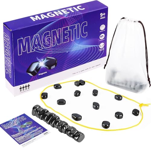 Schachbrett Magnetisch - Kampfschach Mit Magnetisch, Schachspiel magnetisch, Reisen Schach Magnetisch, Puzzle Checkers Spiel, Tragbares Schachbrett-Party Für Familientreffen (20-Magnete/Seil) von ZITUZY