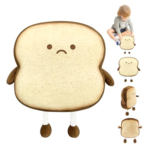 ZITUZY Toastbrot Kuscheltier, 18 cm Toast Brot Kissen, Lustiges Toastkissen, Dekoratives Kissen für Kinder und Erwachsene (Traurig) von ZITUZY