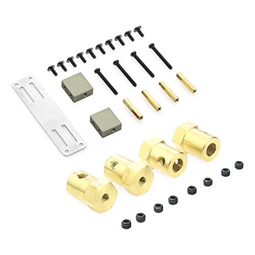 ZIUTPDAX 2 Set RC Car Part: 1 Set Metal Servo Fixed Mount Bracket Kit & 1 Set 5mm to 12mm Brass Combiner Wheel Hub Hex Adapter von ZIUTPDAX