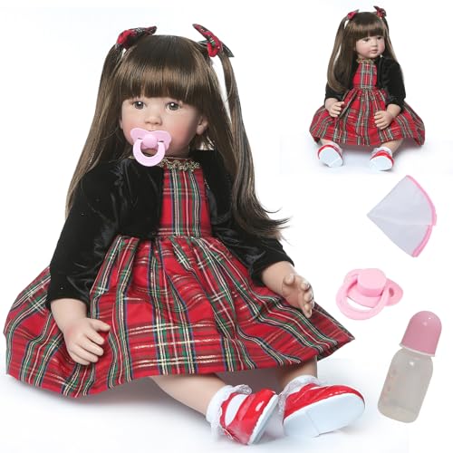 ZIYIUI Simulation 24 Zoll 60 cm Reborn Babys Mädchen Weiche Vinyl Silikon Reborn Babypuppe Lebensechte Babypuppen Reborn Toddler Spielzeug Geschenk von ZIYIUI