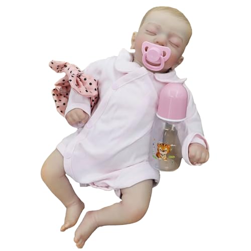 ZIYIUI 18 Zoll 48 cm Reborn Babypuppe/Reborn Baby Mädchen Augen Zu Puppe aus weichem Silikon Lebensechte Simulation Reborn Babys Mädchen Babypuppen Toddler Mädchen Junge Spielzeug Geschenk von ZIYIUI