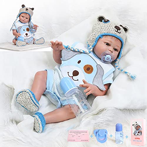 ZIYIUI 20 Zoll 50 cm Reborn Baby Vollsilikon Lebensecht Reborn Puppen Neugeborenes Baby Echt aussehende Babypuppen Realistisch Weihnachten Geschenk Spielzeug (Reborn Baby Junge) von ZIYIUI