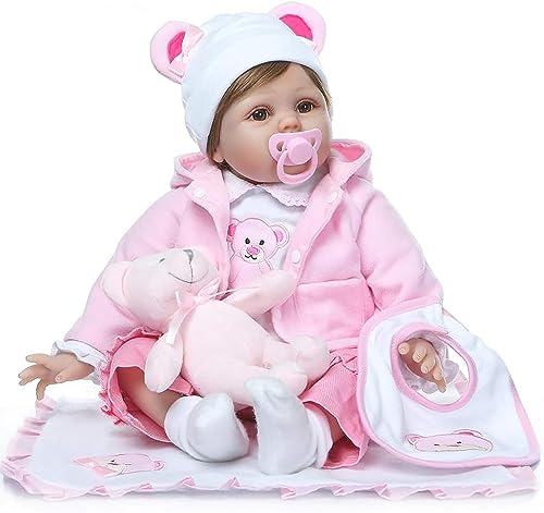 ZIYIUI Reborn Baby Mädchen 22 Zoll 55 cm Realistisch Weiches Vinyl Silikon Reborn Baby Puppe Lebensechte Puppen Neugeborenes Handgemacht Baby Spielzeug Geschenk von ZIYIUI