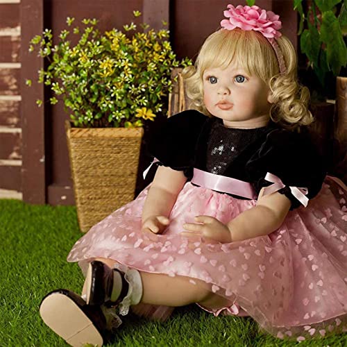 ZIYIUI 24 Zoll/60cm Reborn BabyPuppe Lebensechte Babypuppen Weiche Vinyl Silikon Simulation Reborn Babys Mädchen Mädchen Junge Spielzeug Weihnachten Geschenk von ZIYIUI