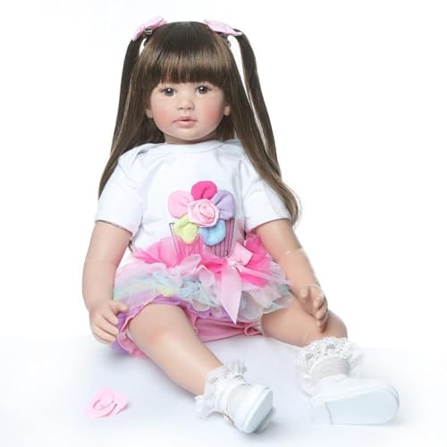 ZIYIUI 24 Zoll 60 cm Reborn Babypuppe Realistisch Neugeborene Reborn Silikon Weichkörper Lebensechtes Reborn Babys öffnen Augen Reborn Puppen Kinder Spielzeug Geschenke von ZIYIUI