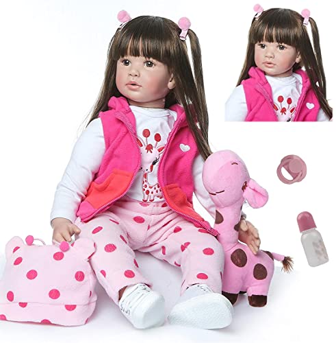 ZIYIUI Lebensecht 24 Zoll 60cm Reborn Babypuppe Mädchen weiches Silikon Vinyl Qualität Realistisch Handgemacht Reborn Toddler Dolls von ZIYIUI