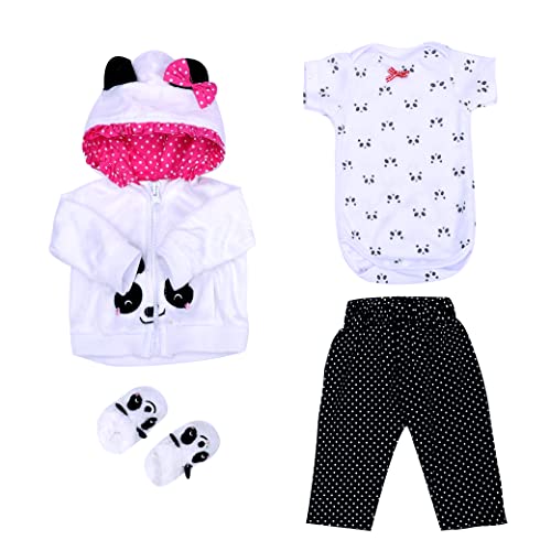 ZIYIUI Neugeborenes Puppenkleid Set 50-55 cm Baby Strampler, Jungen/Mädchen Pyjama, Baumwolloverall, Kleinkind Playsuit, Baby Nachtwäsche 5 Stück von ZIYIUI