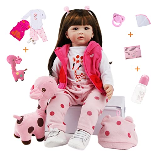 ZIYIUI 20 Inch 50 cm Lebensecht Reborn Puppen Handmade Reborn Baby Mädchen Soft Silicone Vinyl Reborn Baby Puppe Real Baby Doll Toddler Süßer Schnuller Baby Puppe (Reborn Baby 20zoll) von ZIYIUI